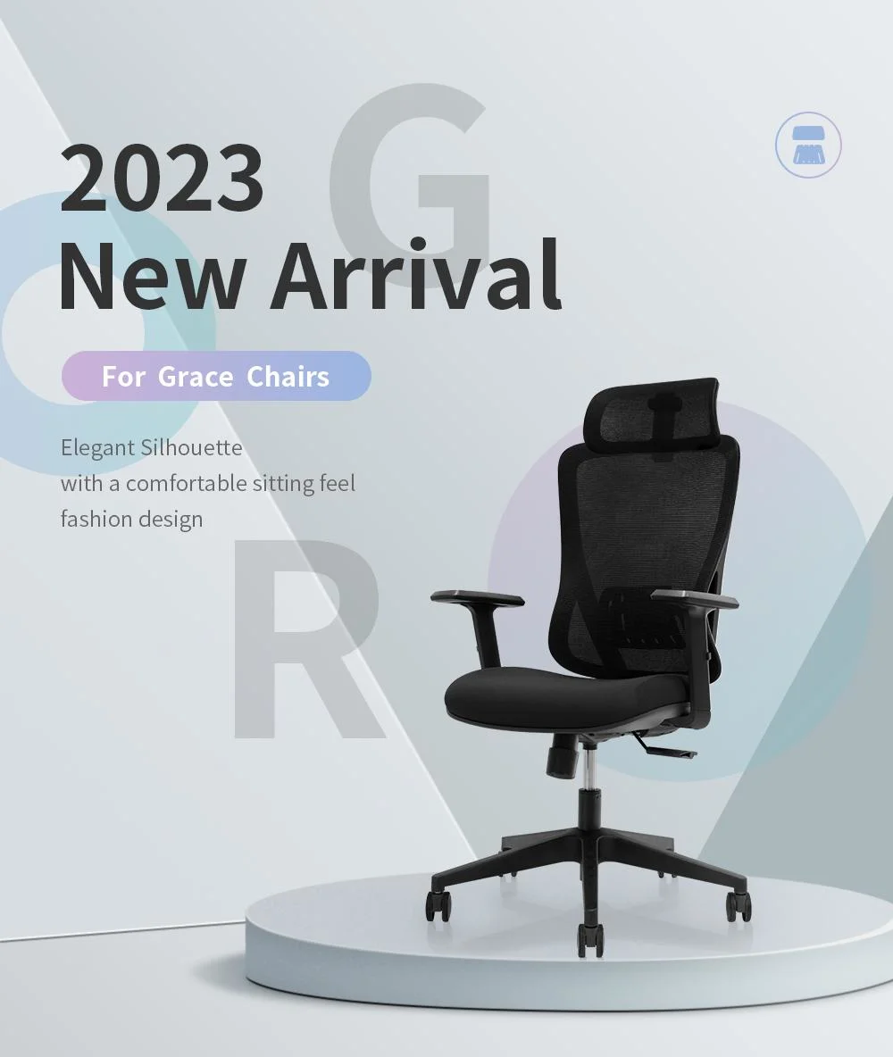 2023 Mac New Design Good Quality High Back Black Fabric Mesh Office Chair Executive Office Furniture with Headrest